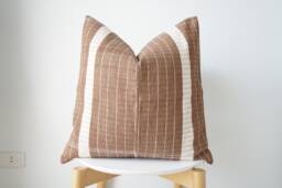 Brown Tribal Hemp Hand Woven Natural Dye Color Hmong Lumbar Pillow Cover - thumbnail 1