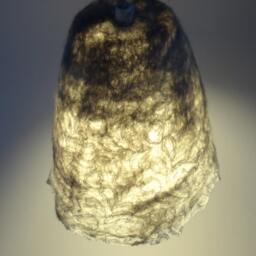 Handfelted Lampshade, Pendant Light, Lamp, Grey Hanging Felted Natural Wool & Lace Fabric. Made To Order - thumbnail 3