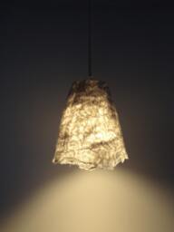 Handfelted Lampshade, Pendant Light, Lamp, Grey Hanging Felted Natural Wool & Lace Fabric. Made To Order