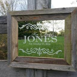 Personalized Mirror, Custom Black, Large Bar, Engraved Bar Mirror 11x14 - thumbnail 2