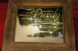 Personalized Mirror, Custom Black, Large Bar, Engraved Bar Mirror 11x14 - thumbnail 1