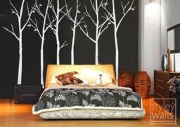 Tree Wall Decal, Forest Winter Trees Decal Stickers Set Of 6 Vinyl Home Decor Room Office Living - thumbnail 2