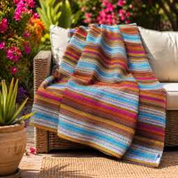 Recycled Cotton Throw Blanket - Durable Sofa & Bed Cover Eco Friendly Portuguese Textile - 150 X 210 cm - thumbnail 1