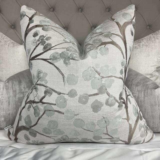 Voyage Maison Fabric, Topola Duck Egg/Decorative Cushion Cover, Pillow Cover For Sofa, Bed, Window, Chair, Living Room& Made in UK - image 1