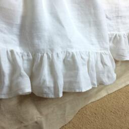 Linen Sheet Blanket With Ruffle Edge, Large Enough To Use As Bed Cover, Couch Cover - thumbnail 2