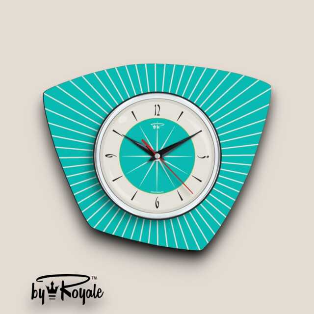 Mid Century Modern Clock By Royale in Royalexe Laminate - Asymmetric 12 Colours - image 1