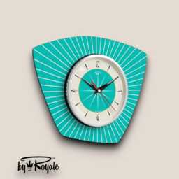Mid Century Modern Clock By Royale in Royalexe Laminate - Asymmetric 12 Colours - thumbnail 3