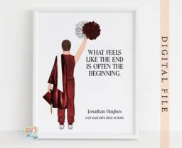 Male Cheerleader Graduation Gift Printable Cheer Class Of 2022 Boy Diy Personalised Illustration 2023 - thumbnail 1