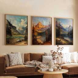 Set Of 3 Banff Canada Posters, Travel Posters Set, Prints, Canadian Wall Art, National Park Decor, Mountain Print - thumbnail 1