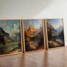 Set Of 3 Banff Canada Posters, Travel Posters Set, Prints, Canadian Wall Art, National Park Decor, Mountain Print - thumbnail 2