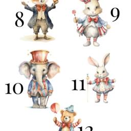 Set Of 3 Circus Prints-Nursery Bedroom D??cor - Elephant Bear Lion Circus Theme Art-Children's - thumbnail 3