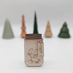 Your Kid's Custom Drawing Mason Jar Ornament, Engraved Wood Personalized, Handwriting Gift, Grandparent Gift For Christmas, Holiday Art - thumbnail 2