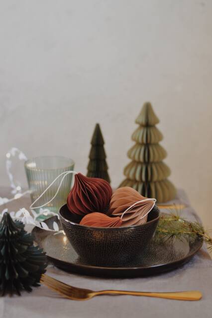 Natural Drops Paper Decoration/Set 3 Pcs/, Christmas Decoration, Ball, Honeycomb Scandi Decoration - image 1