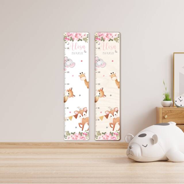 Personalized Wooden Growth Chart 65-150 cm, Personalized With Name & Motif, Measuring Stick, Christening Gift, Children's Room, Birthday - image 1
