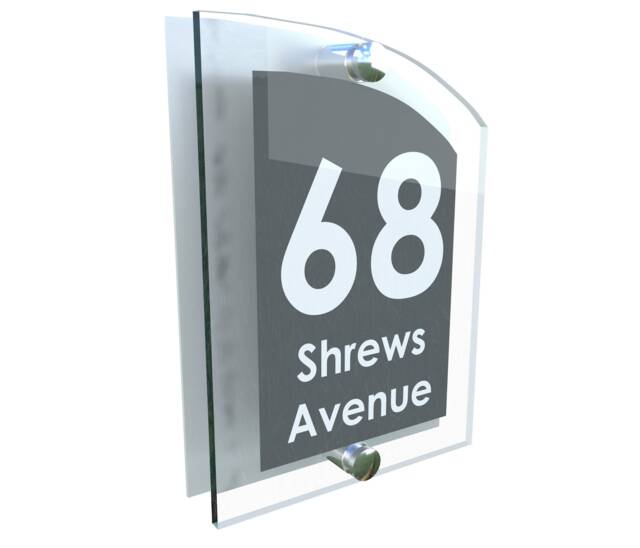 Acrylic & Aluminium Personalised Wall Plaque House Number - Arca5-19Wa-S-C - image 1