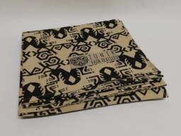 Hand Block Printed Cotton Bedspread Geometric Throw - Garuda Black