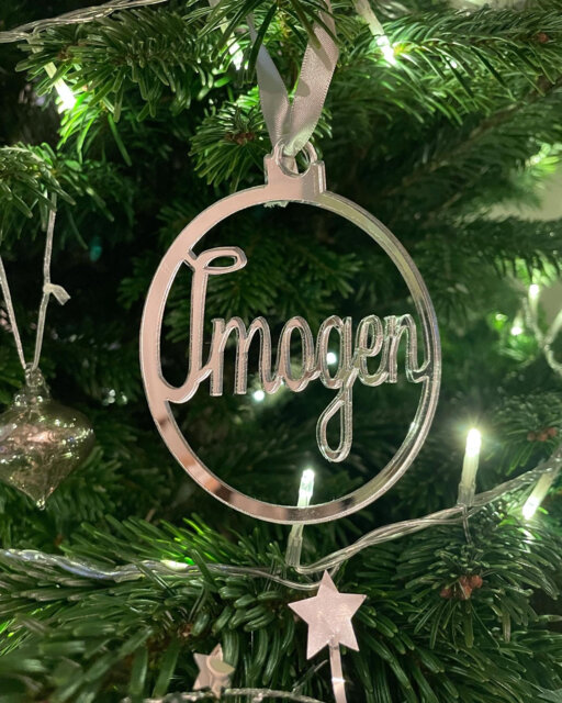 Personalized Mirrored Acrylic Christmas Bauble - Custom Ornament - image 1