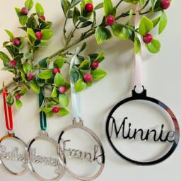 Personalized Mirrored Acrylic Christmas Bauble - Custom Ornament - thumbnail 2