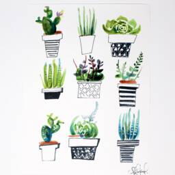 Succulents Art Print 8x10 In, Plant Art, Home Decor, Wall - thumbnail 2