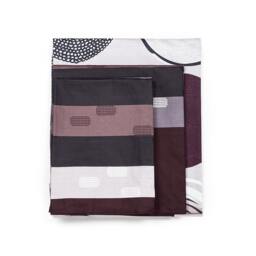 Modern Purple Gray Circle & Stripe 4 Pcs Sheet Set