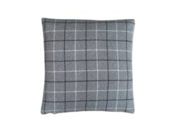 Handmade Bamburgh Tartan Plaid Cushion Cover Dove Grey Tweed Pillow Sham - thumbnail 1