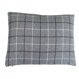 Handmade Bamburgh Tartan Plaid Cushion Cover Dove Grey Tweed Pillow Sham - thumbnail 2