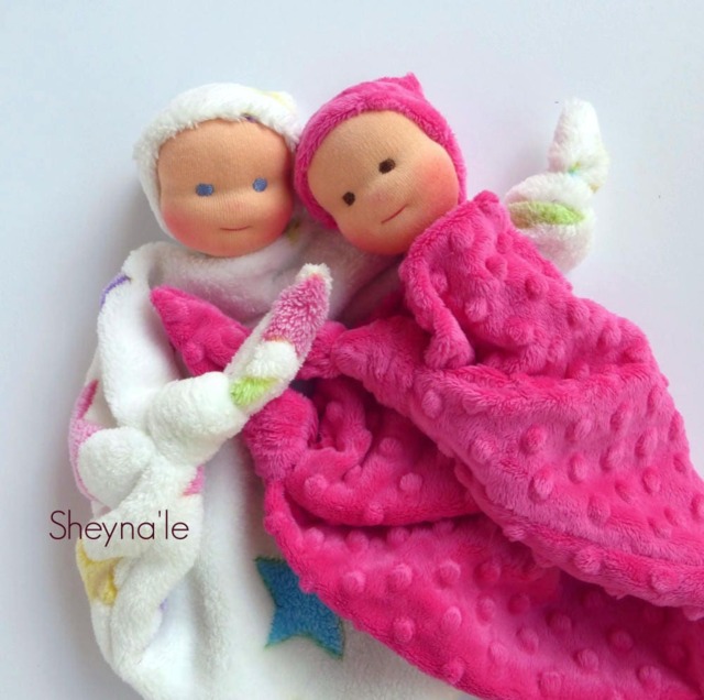 Lovey Minky Blanket Doll - 1st Birthday Gift- Waldorf First Doll- Knot -Pink Plush Toy Christmas Baby Gift - image 1