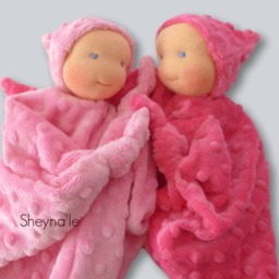 Lovey Minky Blanket Doll - 1st Birthday Gift- Waldorf First Doll- Knot -Pink Plush Toy Christmas Baby Gift - thumbnail 4