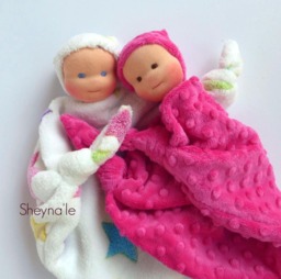 Lovey Minky Blanket Doll - 1st Birthday Gift- Waldorf First Doll- Knot -Pink Plush Toy Christmas Baby Gift