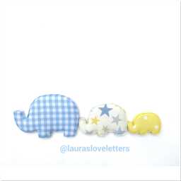 Fabric Animals For Nursery, Car, Elephant, Hearts, Butterflies, Nursery Room Decor, Baby Shower Gift, Christening, New Baby Gift - thumbnail 2