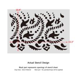 Paisley Wall Border Stencil For Diy Decor - Indian Paisley Design - thumbnail 3