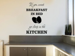Breakfast in Bed Kitchen Quote Vinyl Wall Decal - thumbnail 1