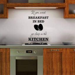 Breakfast in Bed Kitchen Quote Vinyl Wall Decal - thumbnail 2