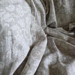 Linen Blanket, Softened Linen Damask Throw, Beach Raw Flax Pastel Blanket - thumbnail 3