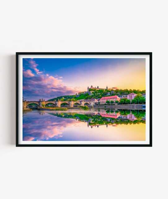 W??rzburg Germany Print - River Photography Wall Art European Travel Decor - image 1