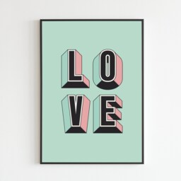 Love - Groovy Valentines Day Music A3 A4 A5 Wall Art Poster Print Gift - thumbnail 3
