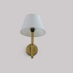 Handmade Brass Wall Sconce With Fabric Shade - Mid Century Modern Bedside Lamp - thumbnail 4