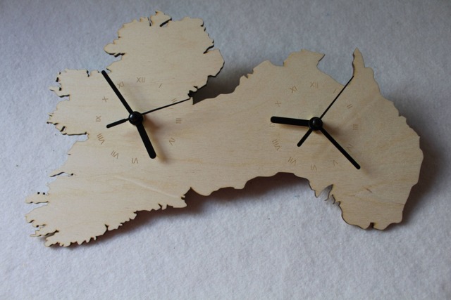 Ireland & Australia Connected Map Clock Country Shape Clock Wooden Map Ie Au Handmade I'm Irish Xmass Gift - image 1