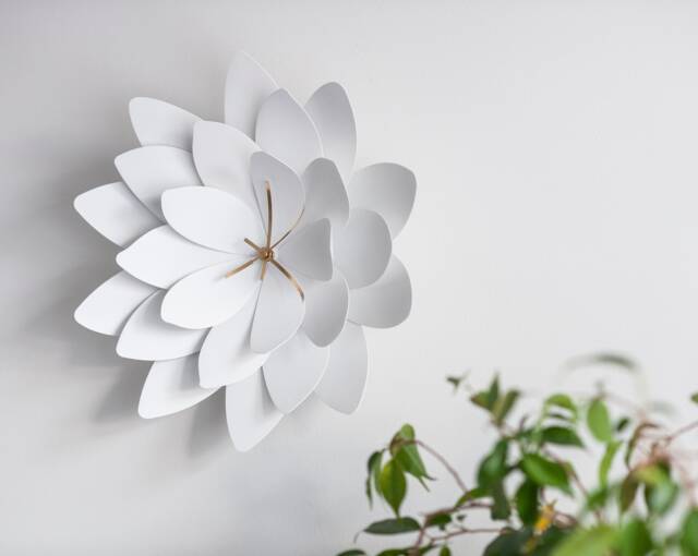 Lotus Flower Wall Clock, Modern 3D Metal Art Decor - image 1