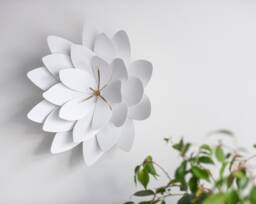 Lotus Flower Wall Clock, Modern 3D Metal Art Decor - thumbnail 1