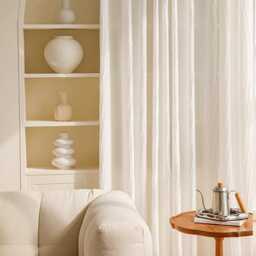 White Luxury Crumpled Sheer Custom Curtain Made To Measure Voile - thumbnail 3