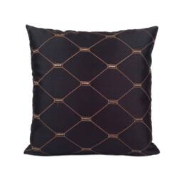 Black Tan Gold Decorative Throw Pillow Cover, Silk Blend Cushion Covers, Accent Modern Embroidered Pillowcase, Boutique Boho Curated Pillows