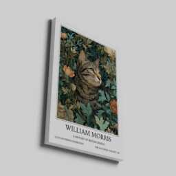 Tabby Cat William Morris Wall Art Vintage Poster, Floral Art Print - thumbnail 2