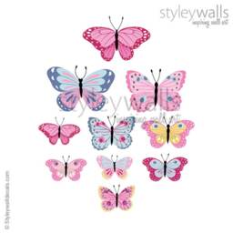 Butterflies Wall Decal, Butterfly Sticker, Nursery Decor, Baby Girls Room Decals - thumbnail 2