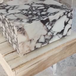 Handmade Calacatta Viola Marble Cube Coffee Table - thumbnail 3