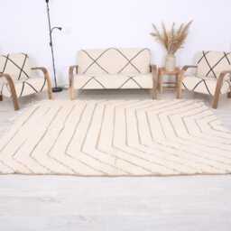 Moroccan Rug, 6x9 Ft Beni Ouarain Fabulous White Berber Rug - thumbnail 2