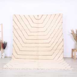 Moroccan Rug, 6x9 Ft Beni Ouarain Fabulous White Berber Rug - thumbnail 1