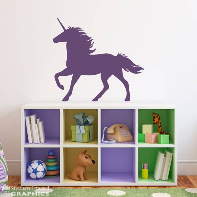 Unicorn Wall Decal - Girl Bedroom Decor Fairy Tale Art - image 1