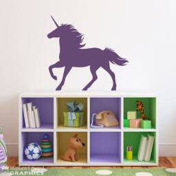 Unicorn Wall Decal - Girl Bedroom Decor Fairy Tale Art - thumbnail 1