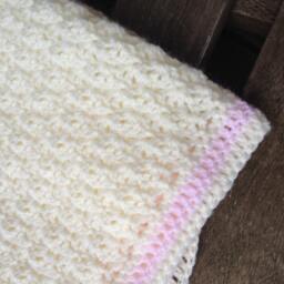 "Hand-Made Crochet Baby Blanket Afghan Made To Order in Any Colour Combination - 30""x20" - thumbnail 3